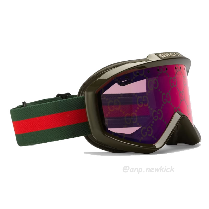 Gucci Ski Goggle Black Pink Olive Green White (9) - newkick.org